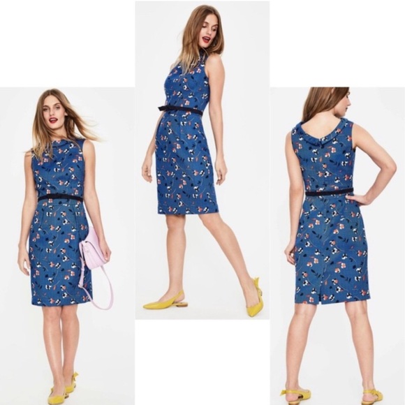 BODEN Martha Dress in Riviera Blue Wildflower Size 8P - Picture 2 of 10